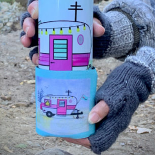 I Love to Camp Can Coozie