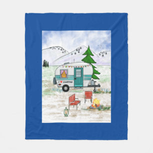 I love to camp fleece blanket