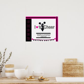 I Love To Cheer Cheerleading Poster | Zazzle