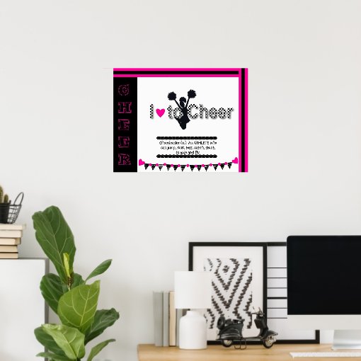 I Love To Cheer Cheerleading Poster | Zazzle