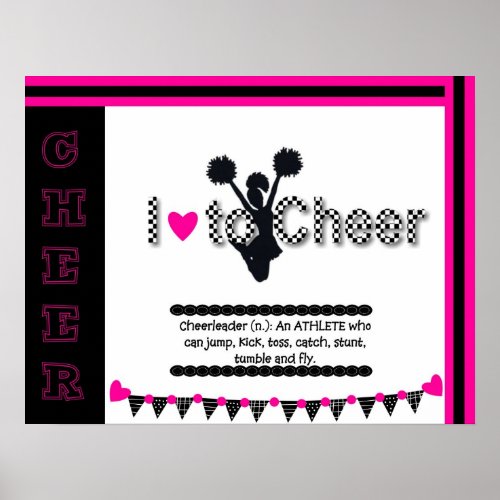 I Love To Cheer Cheerleading Poster