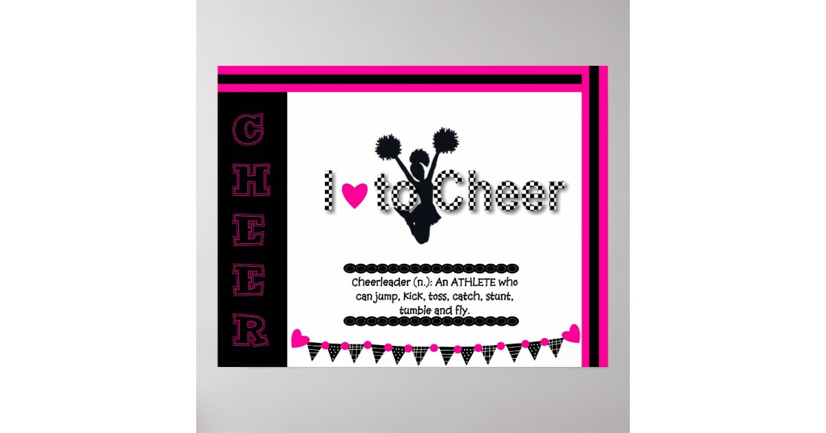 I Love To Cheer Cheerleading Poster | Zazzle