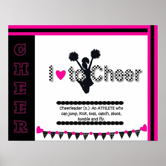 I Love To Cheer Cheerleading Poster | Zazzle.com