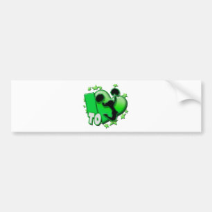 I Love to Cheer (Green) Bumper Sticker