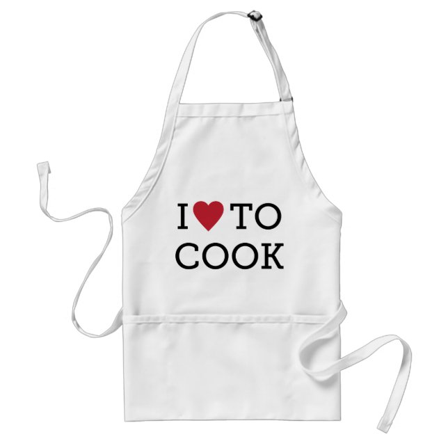 I love to...cook adult apron (Front)