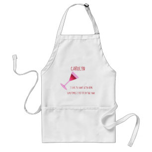 I love to cook with wine - personalised adult apron