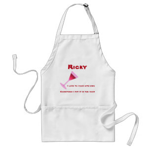 I love to cook with wine - personalised for him adult apron
