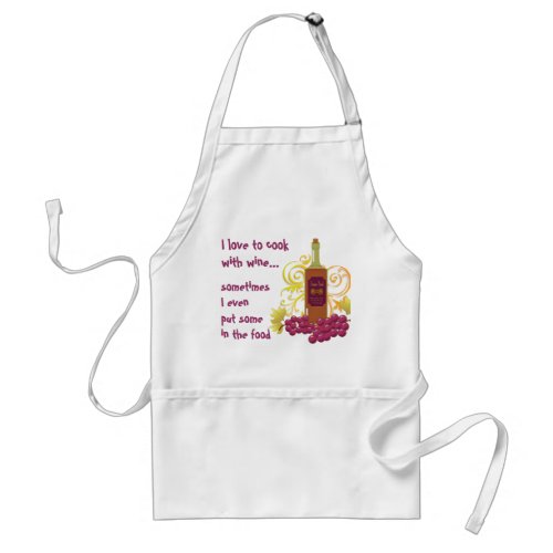 I Love to Cook with WineWine  Grapes Adult Apron