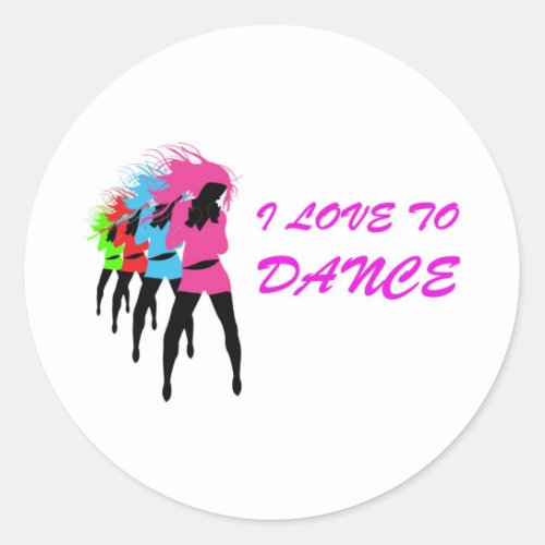 I Love To Dance Classic Round Sticker