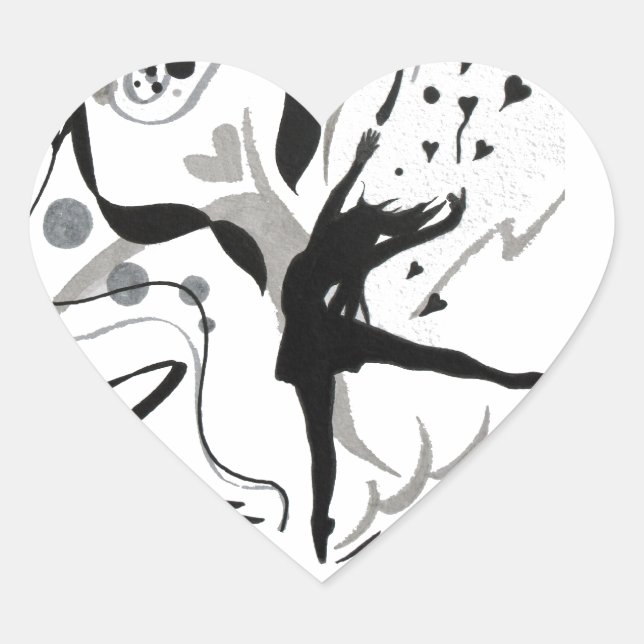 I Love To Dance! Heart Sticker (Front)