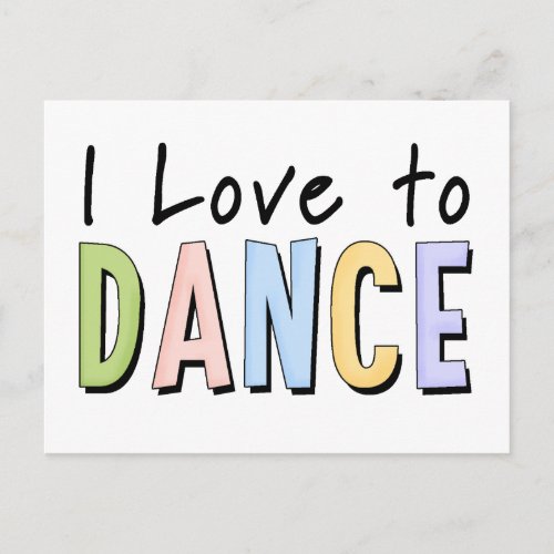 I Love To Dance Postcard