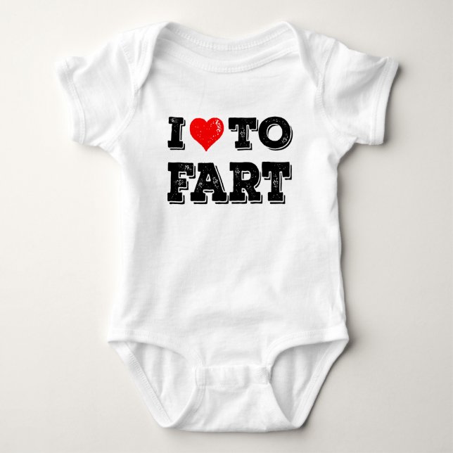 I Love To Fart Funny Baby Gag Gift Baby Bodysuit (Front)