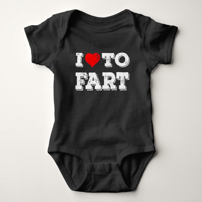 I Love To Fart Funny Newborn Baby Gift Baby Bodysuit (Front)