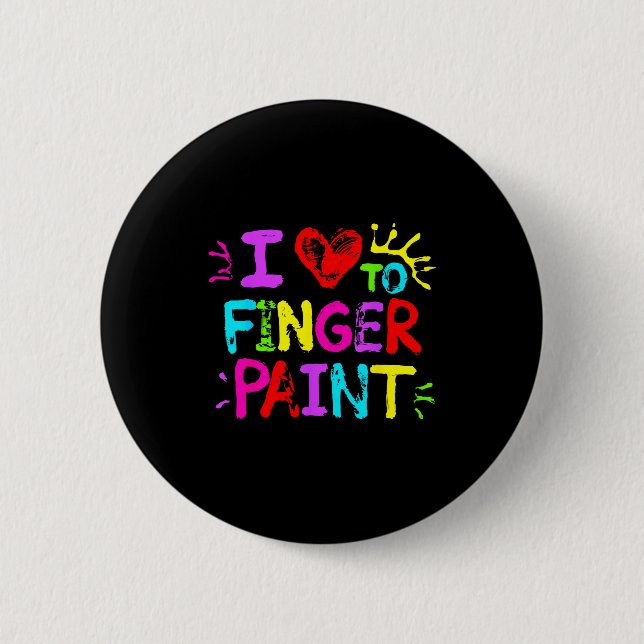 I Love To Finger Paint Couple Funny Valentine Day  Button (Front)