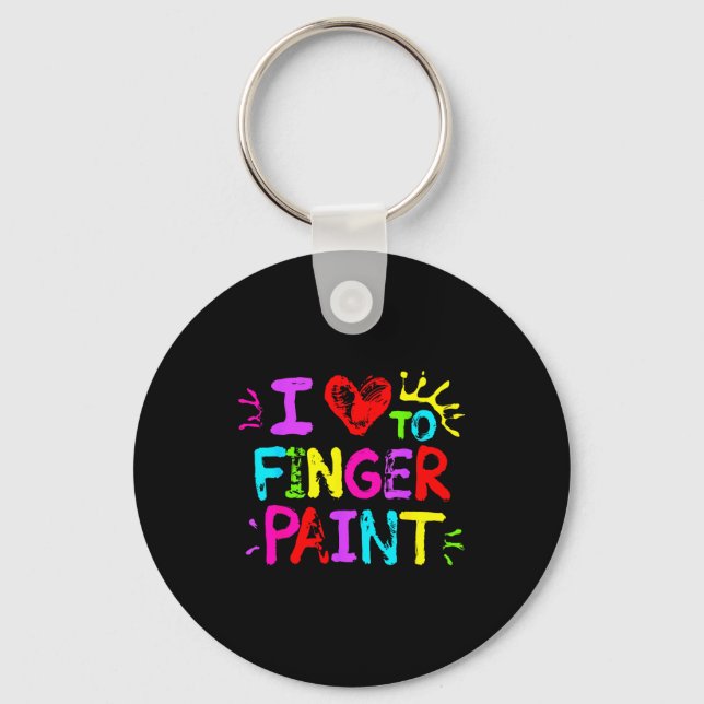 I Love To Finger Paint Couple Funny Valentine Day  Keychain (Front)