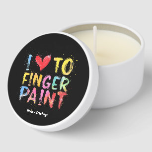 I Love To Finger Paint Cute & Funny Valentine's Mini Candle Favors