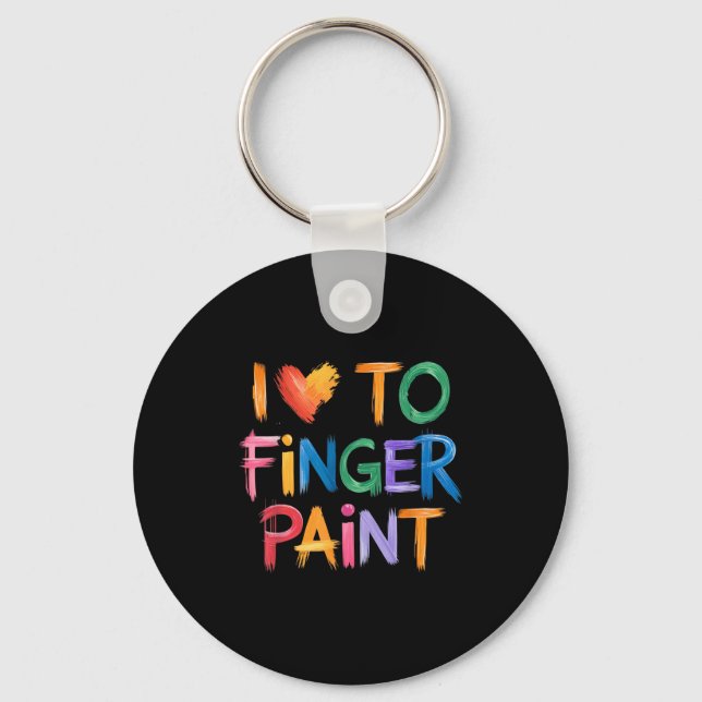 I Love To Finger Paint I'm Paint Couple Valentine  Keychain (Front)