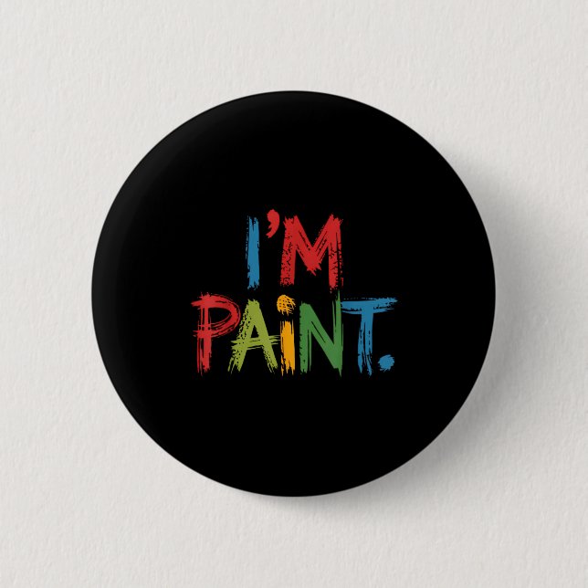 I Love To Finger Paint I'm Paint Funny Couple Vale Button (Front)