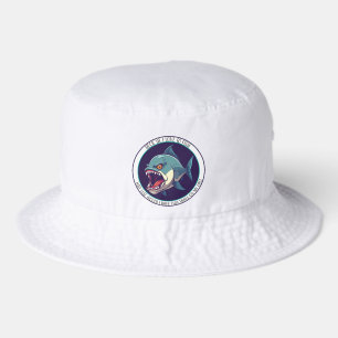 I love to fish Cartoon fish patch design Bucket Hat
