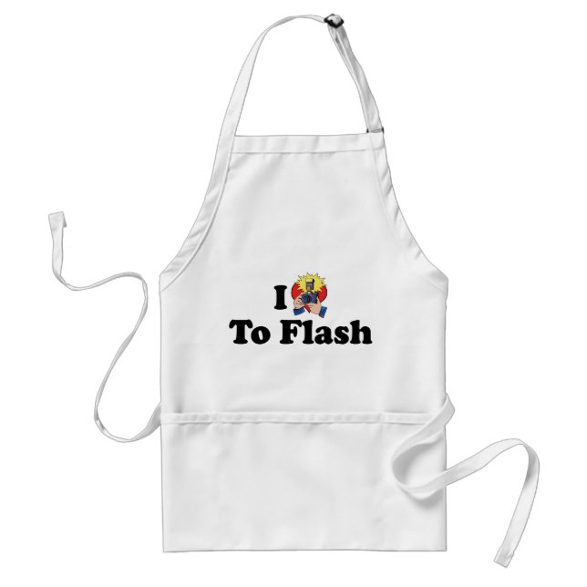 I Love To Flash - Photography Lover Adult Apron (Front)