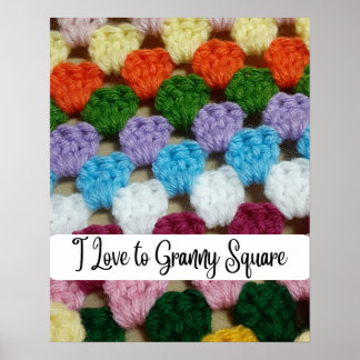I Love to Granny Square Crochet Wall Art