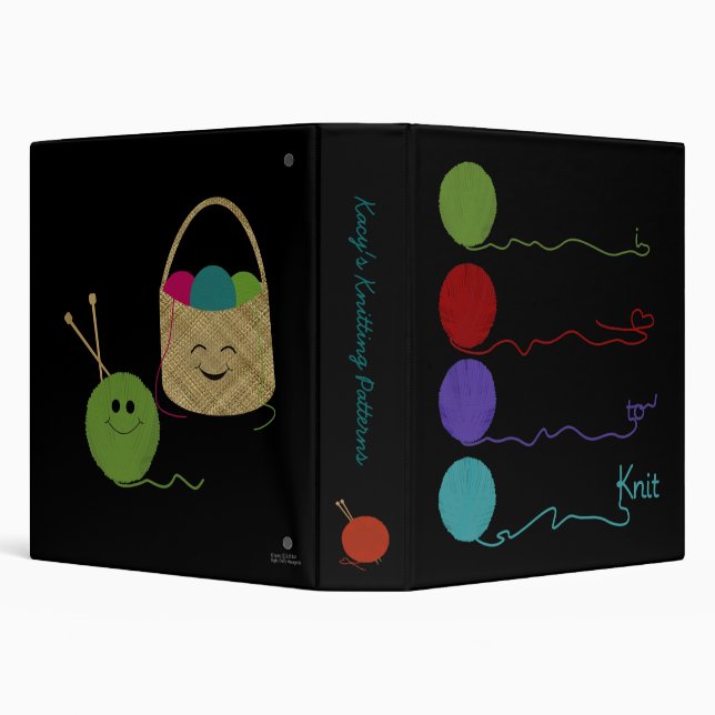 I Love to Knit Avery Binder 1.5" (Background)