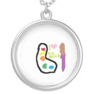 I Love To Paint Silver Plated Necklace
