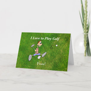 I Love to Play Golf - Fore! Letterpress Thank You Card