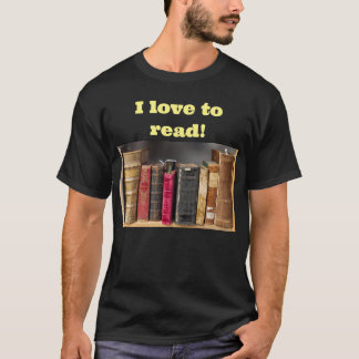 I Love to Read, Antique Vintage Books T-Shirt