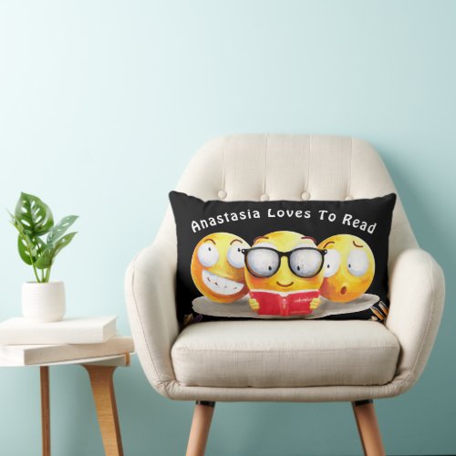 I Love To Read Books Reader Fun Personalize Lumbar Pillow
