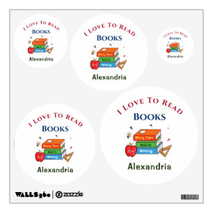 I Love To Read Books Reader Reading Custom Wall Decal