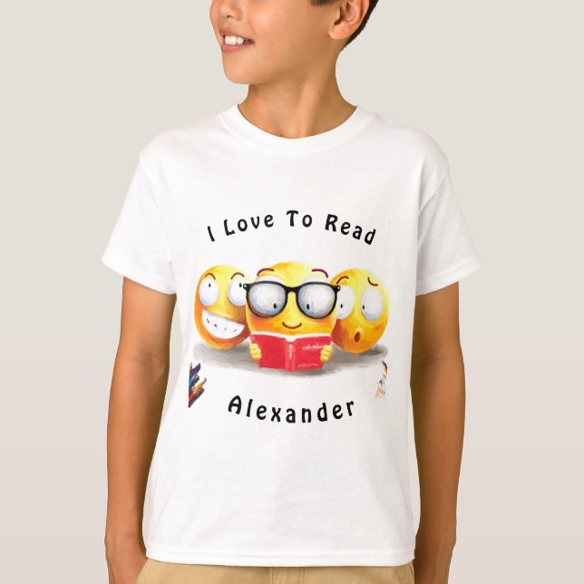 I Love To Read Books Reader T-Shirt (Front)