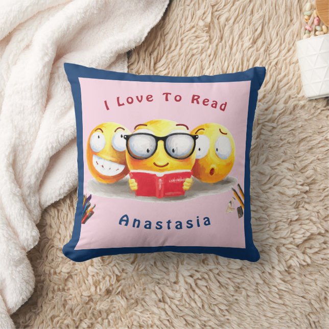 I Love To Read Books Reader Throw Pillow (Blanket)