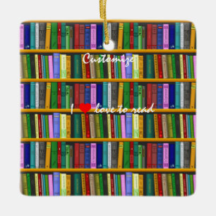 I love to read Books Thunder_Cove Ceramic Ornament