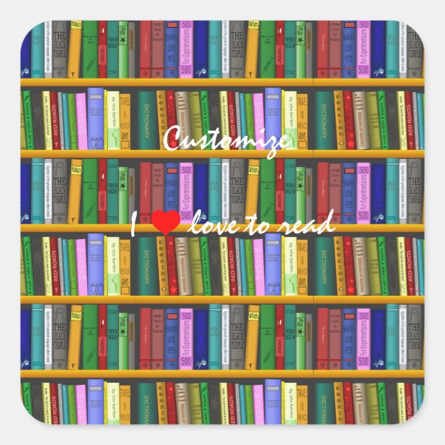 I love to read Books  Thunder_Cove Square Sticker (Front)