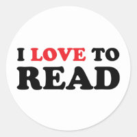 I Love To Read Classic Round Sticker