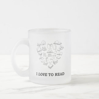 I Love to Read Frosted Glass Coffee Mug