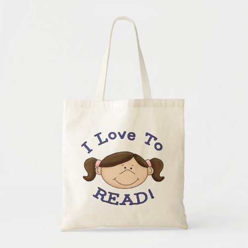 I Love to Read Girl Tote Bag