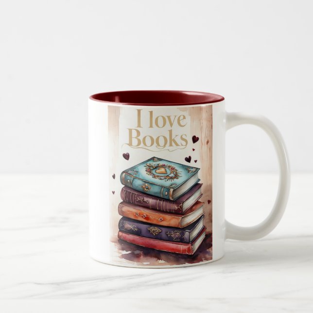 I love to read Mok Two-Tone Coffee Mug (Right)