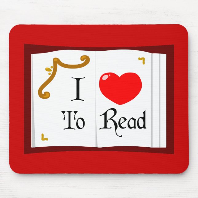 I Love To Read Mouse Pad (Front)
