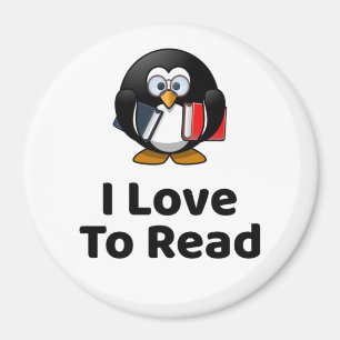 I Love To Read Penguin Funny Reading Magnet