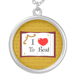 I Love To Read Silver Plated Necklace