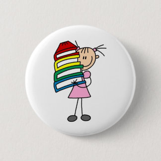 I Love To Read Stick Figure Pinback Button