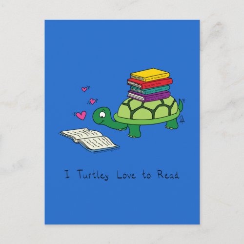 I Love to Read Turtle Book Lovers Postcard