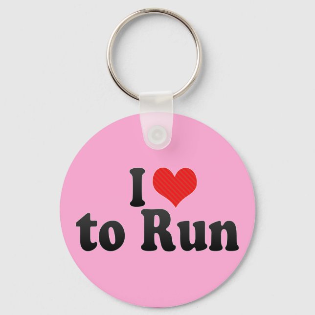 I Love to Run Keychain (Front)