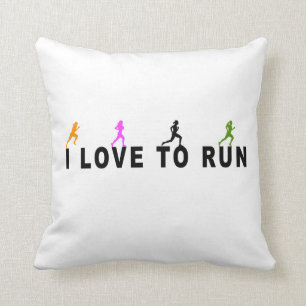 I Love To Run Throw Pillow