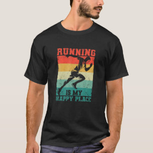 I Love To Run Vintage Runners Running Is My Happy T-Shirt