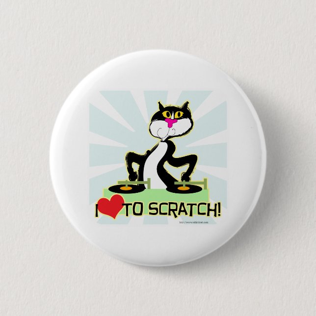I love to Scratch Pinback Button (Front)