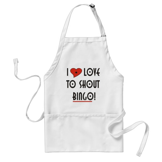 I Love to Shout  BINGO Adult Apron (Front)
