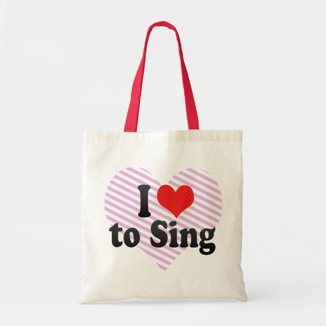 I Love to Sing Tote Bag (Front)